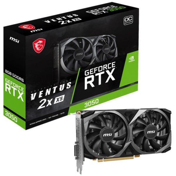 MSI RTX 3050 VENTUS 2X 8GB XS OC Grafikkarte GDDR6 HDMI DVI DP